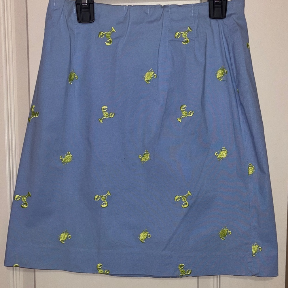 Lilly Pulitzer White Label Skirt Lobster &Crab embroidery